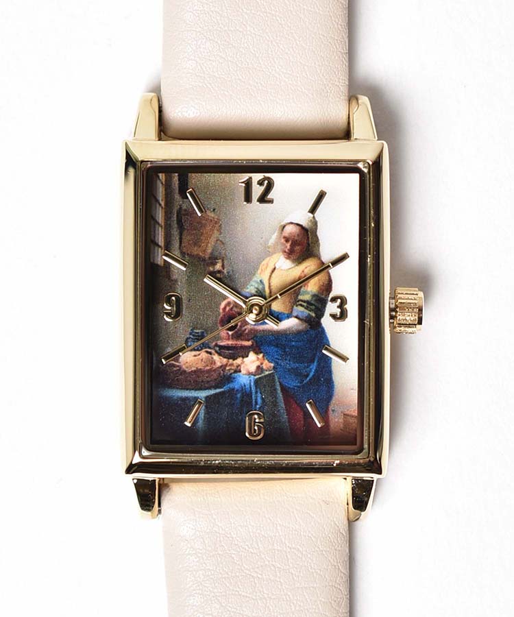 牛乳を注ぐ女 オリジナル絵画ウォッチ 牛乳を注ぐ女 All Bleu Bleuet ブルーブルーエ