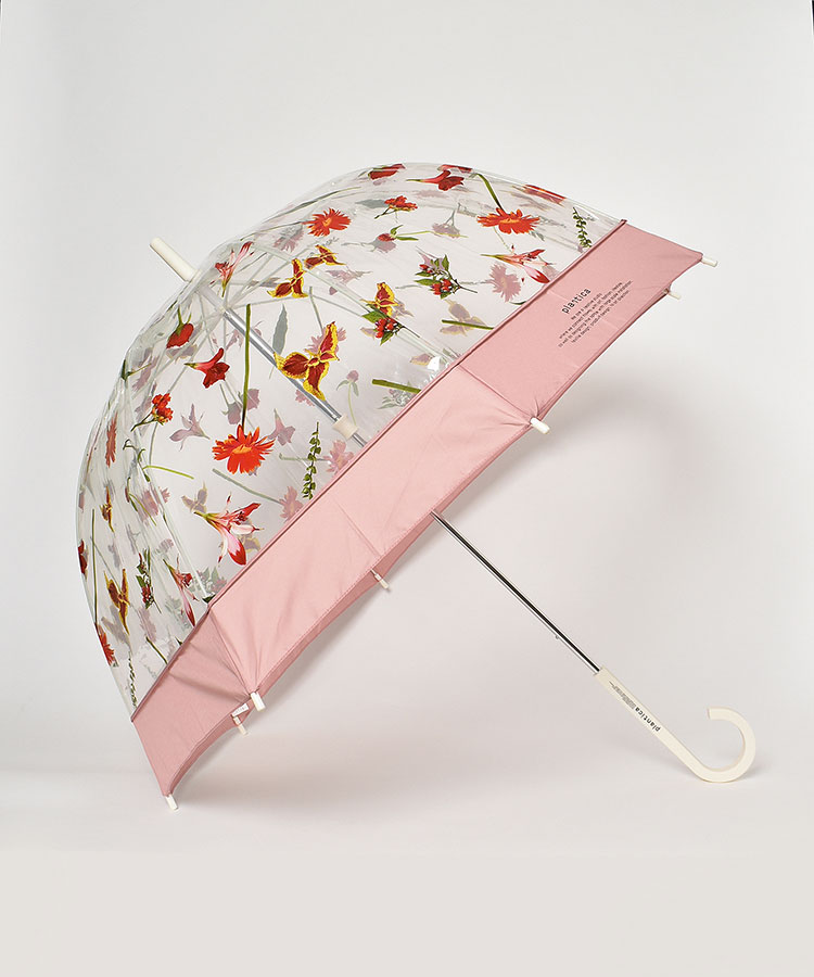 フラワービニール雨長傘 グリーン All Bleu Bleuet ブルーブルーエ