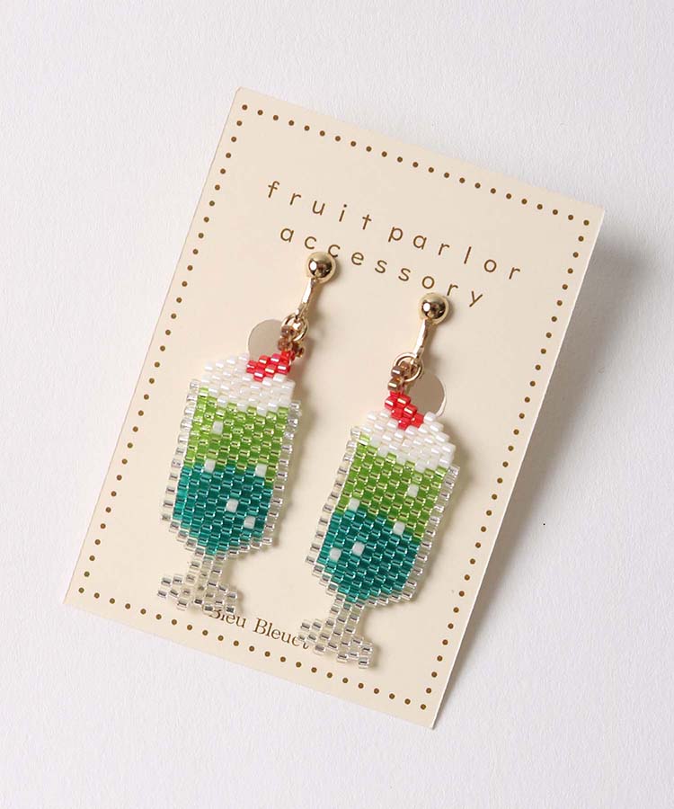 ≪OUTLET≫クリームソーダビーズイヤリング(メロン): ALL｜Bleu Bleuet