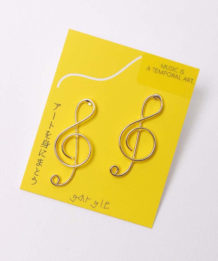 ト音記号ピアス ゴールド All Bleu Bleuet ブルーブルーエ