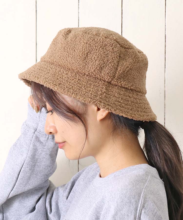 プードルボアバケットハット(アイボリー): ALL｜Bleu Bleuet（ブルー