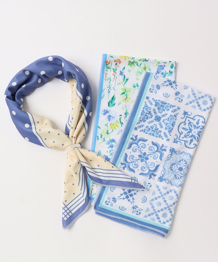 画像確認用 ひんやりスカーフ エコ商品 ≪OUTLET≫ひんやりスカーフ(ドット×ベージュ): ALL｜Bleu Bleuet