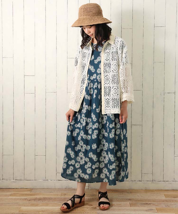 ≪OUTLET≫フラワーワンピース(ネイビー): ALL｜Bleu Bleuet