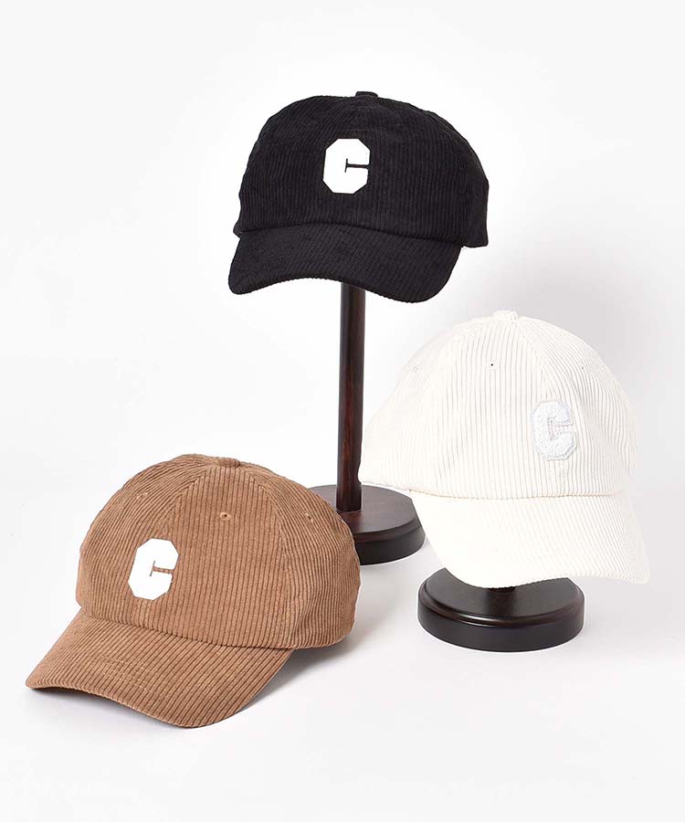 イニシャルコーデュロイキャップ(アイボリー): ALL｜Bleu Bleuet