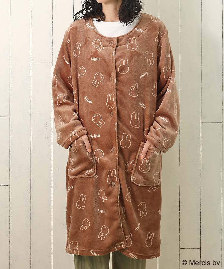 ミッフィーフェイス柄ガウン(ベージュ): ALL｜Bleu Bleuet（ブルー