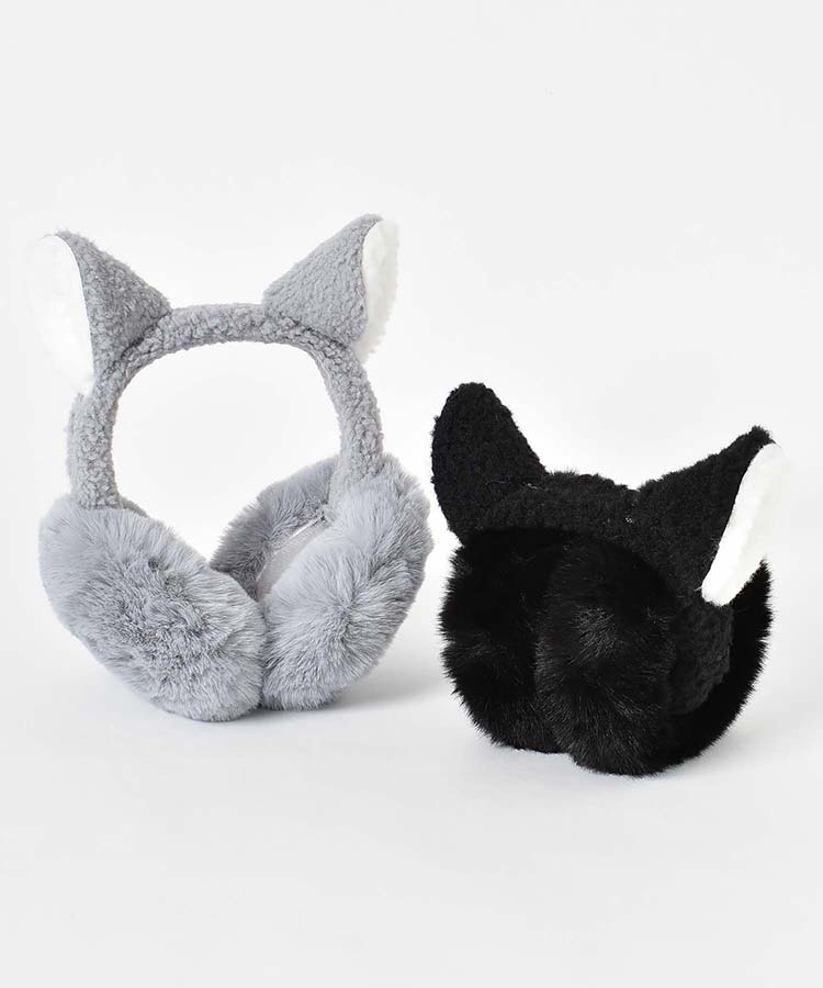 ネコみみファーイヤマフ(ブラック): ALL｜Bleu Bleuet（ブルーブルーエ）
