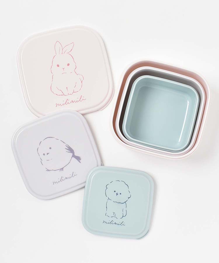 ≪OUTLET≫ミリミリ抗菌3P入れ子ランチBOX(3PランチBOX): ALL
