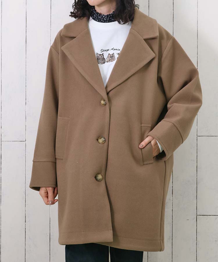 フェイクウールジャケット(チャコール): ALL｜Bleu Bleuet（ブルー