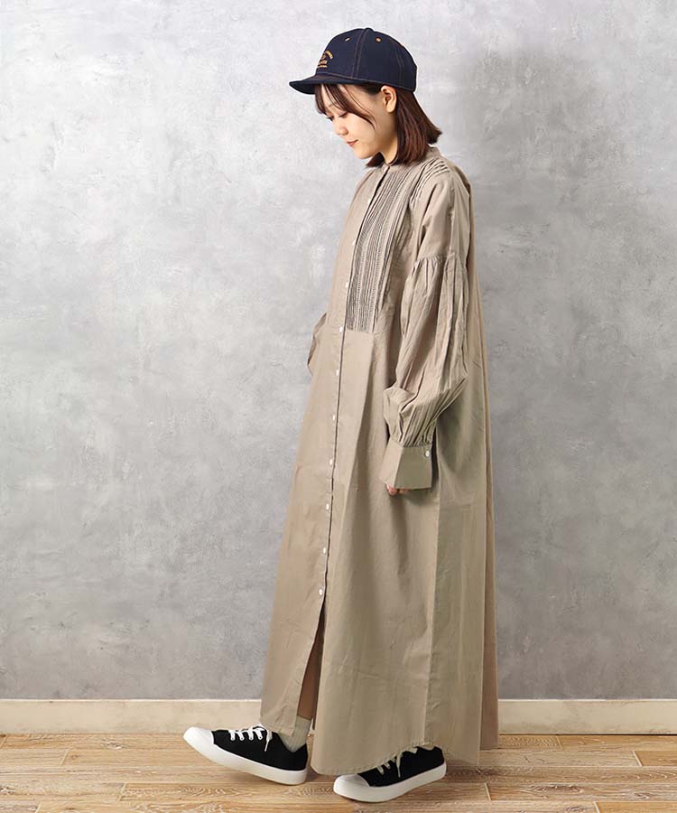 Curensology コットンピンタックワンピース 36 ネイビー Curensology コットンピンタックワンピース 36 ネイビー