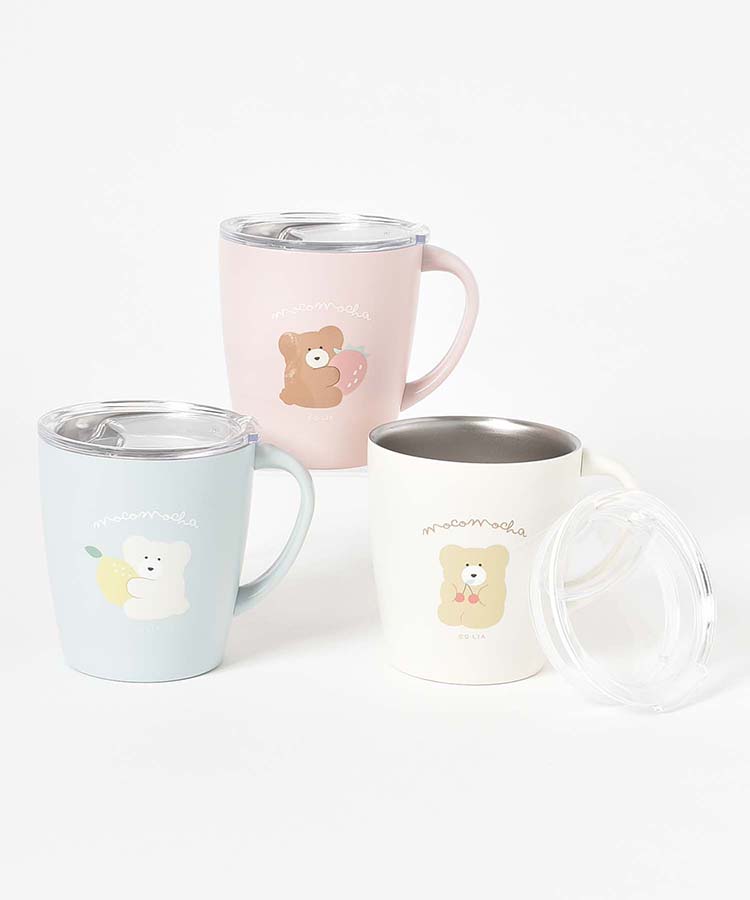 ≪SALE≫モコモカステンレスマグ(330ml)(モカ＆クリーム（イチゴ 
