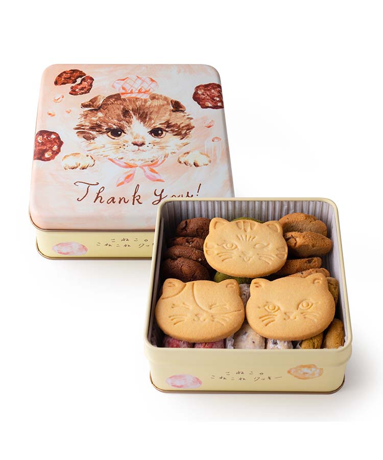 こねこのこねこねクッキー缶(Thank you): ALL｜Bleu Bleuet