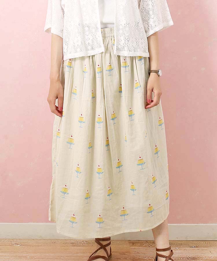 Blumarine 青花柄フリルスカート 約55cm Blumarine 青花柄フリルスカート 約55cm Blumarine 青花柄フリル