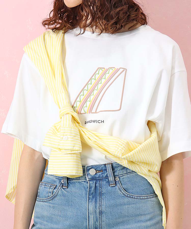 サンドウィッチぷっくりプリントTシャツ サンドウィッチ Tシャツ