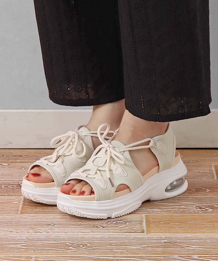 厚底クロスコードスポーツサンダル サンダル ファッション雑貨  