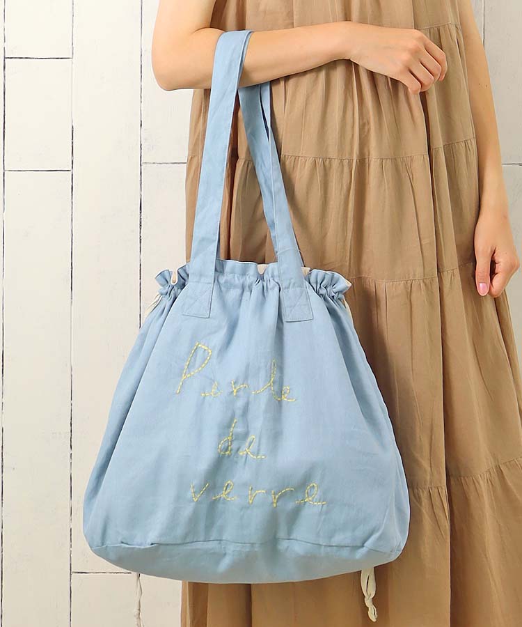 インド巾着刺繍トート トートバッグ バッグ 巾着バッグ キャンバス 