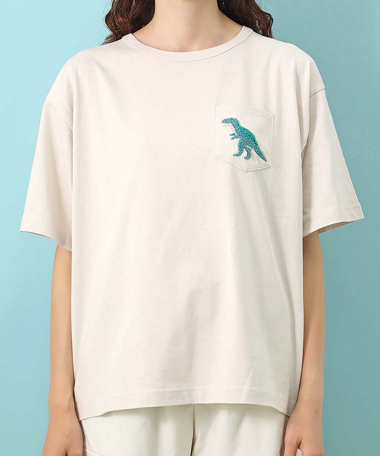 ティラノサウルスサガラ刺繍Tシャツ Tシャツ ティラノサウルス サガラ