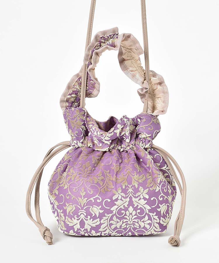 ダマスク柄巾着ショルダー バッグ BAG ショルダーバッグ ショルダー