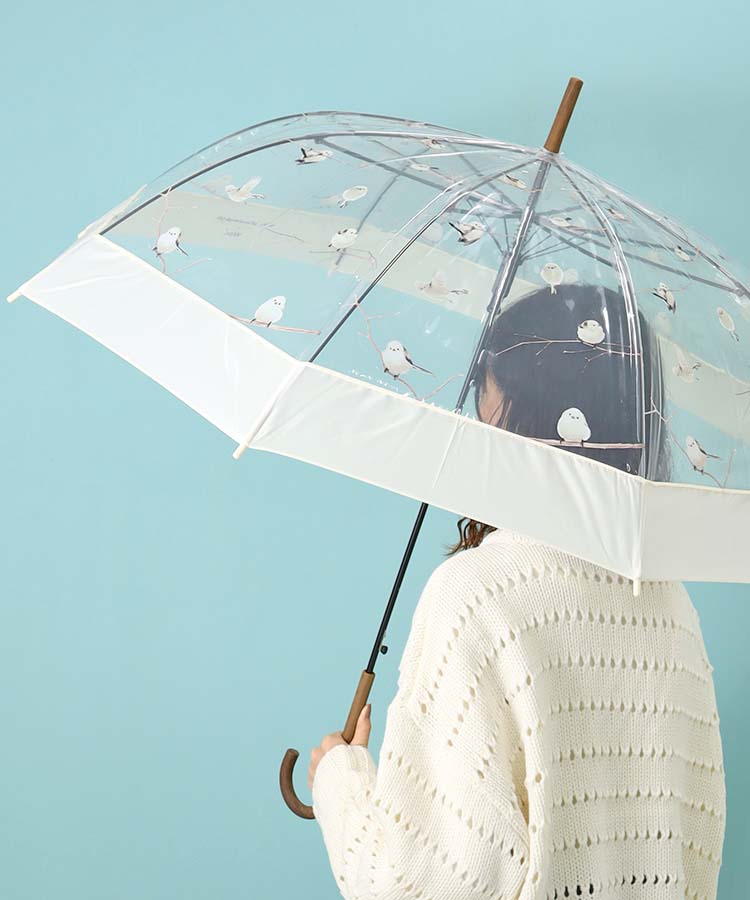 シマエナガアンブレラ 傘 雑貨 雑貨屋 雨傘 長傘 かさ 雨 雨の日対策