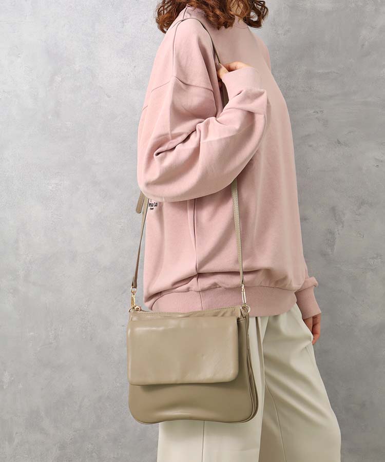 フラットショルダー バッグ BAG ショルダーバッグ ショルダー 合皮