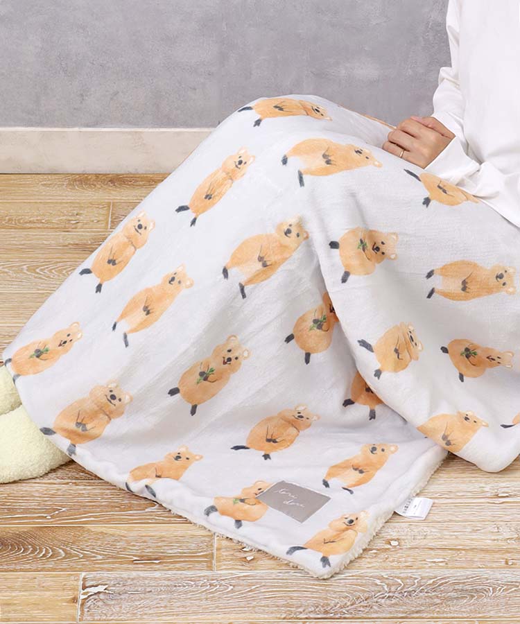 デジプリブランケット スマイルクォッカ ソフトモモンガピンク