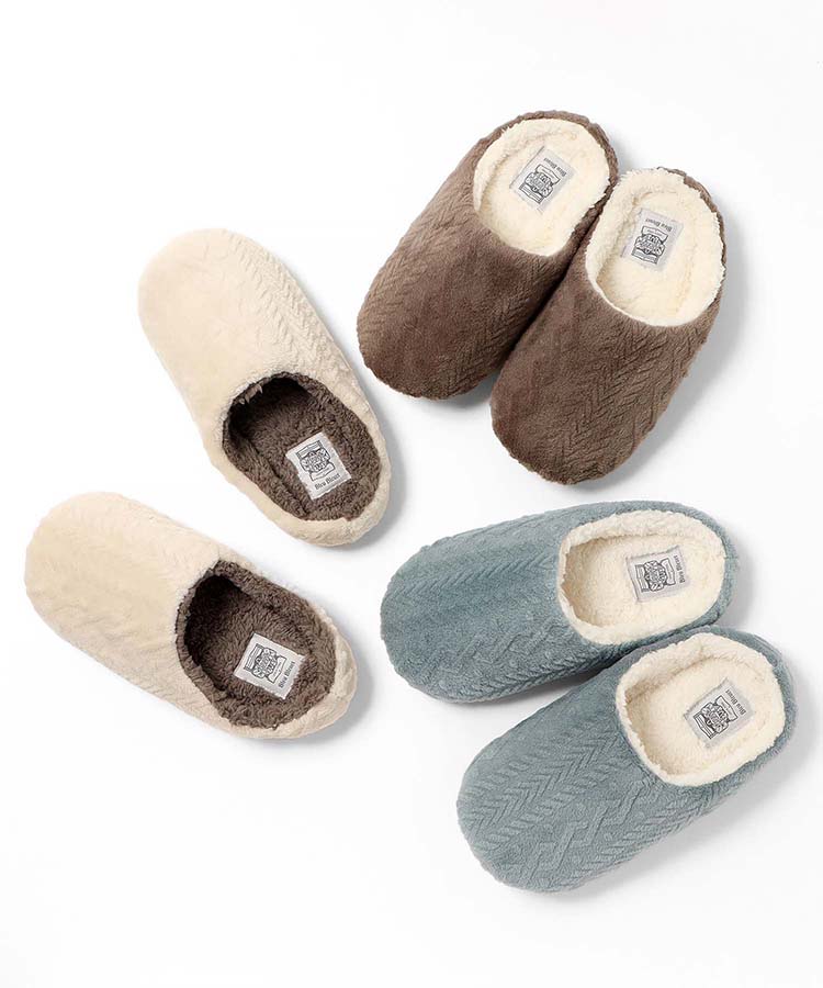 もこもこスリッパ ☆SDS スリッパ モコモコチェック 適応サイズ:（L）約24～26cm