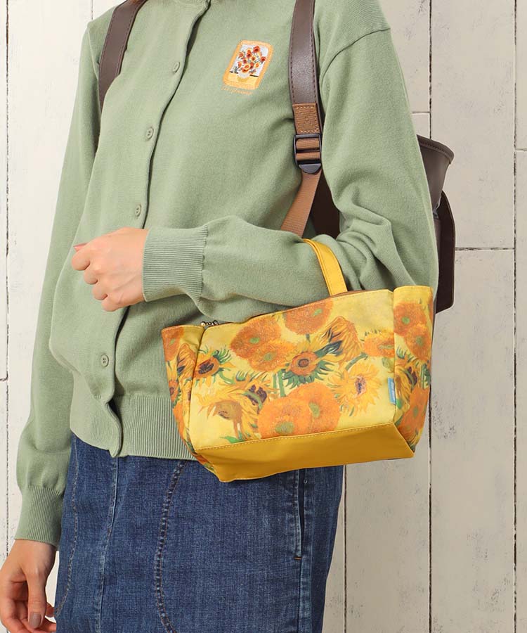絵画バッグインバッグ ポーチ 小物入れ睡蓮 ひまわり プレゼント