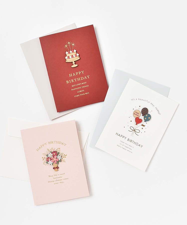 バースデーカードセット Amazon | バースデーカード 二つ折りカード 水色風船 B250-223