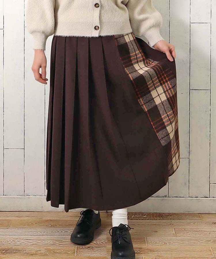 プリーツチェックスカート ブルーエ ブルゾン ボトムス スカート