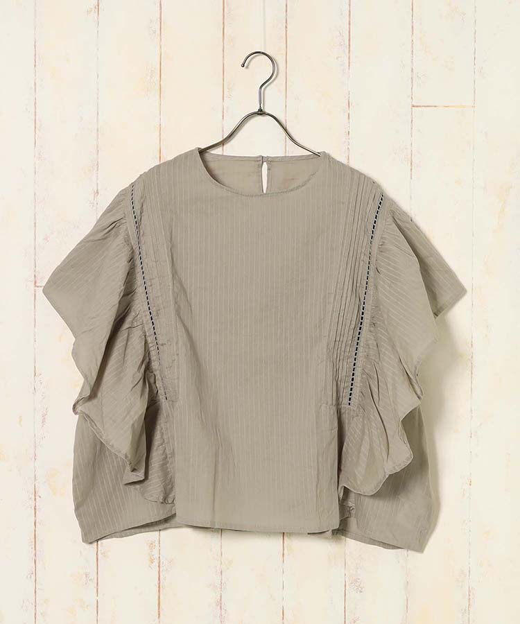 leur logette 半袖ストライプブラウス