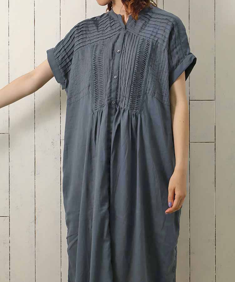 コットンワンピース ワンピース 半袖 半袖ワンピース ピンクベージュ