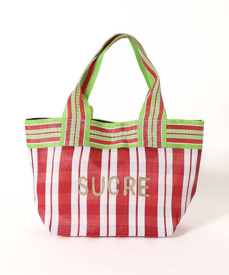 刺繍ロゴビニールトート バッグ BAG 雑材バッグ 雑材 ストロー トート