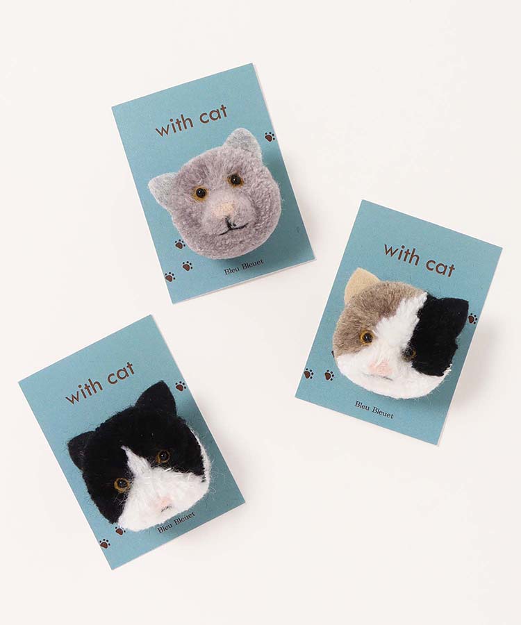 ぽんぽんねこブローチ アクセサリー ブローチ ファッション小物