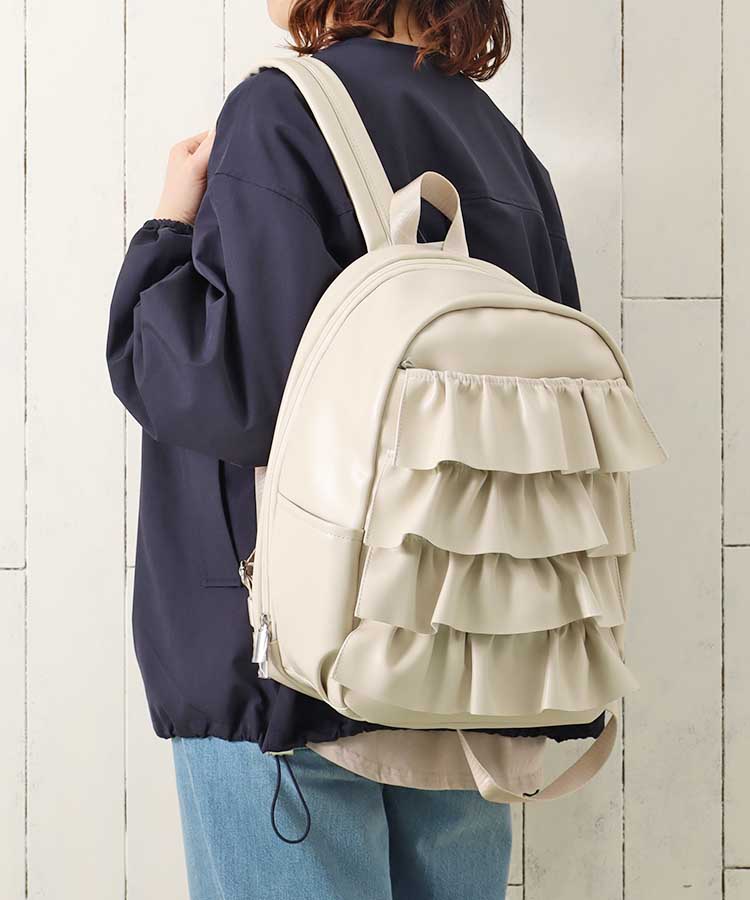 フリル合皮リュック バッグ BAG リュック リュックサック ディバッグ