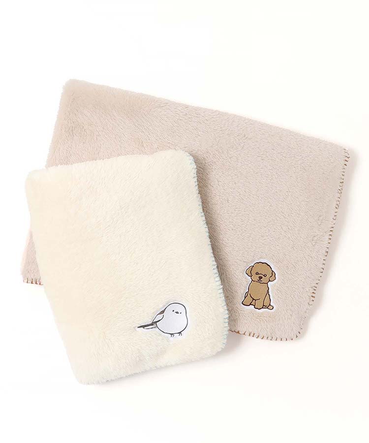 ワッペン付きブランケット 動物 シマエナガ トイプードル トイプー