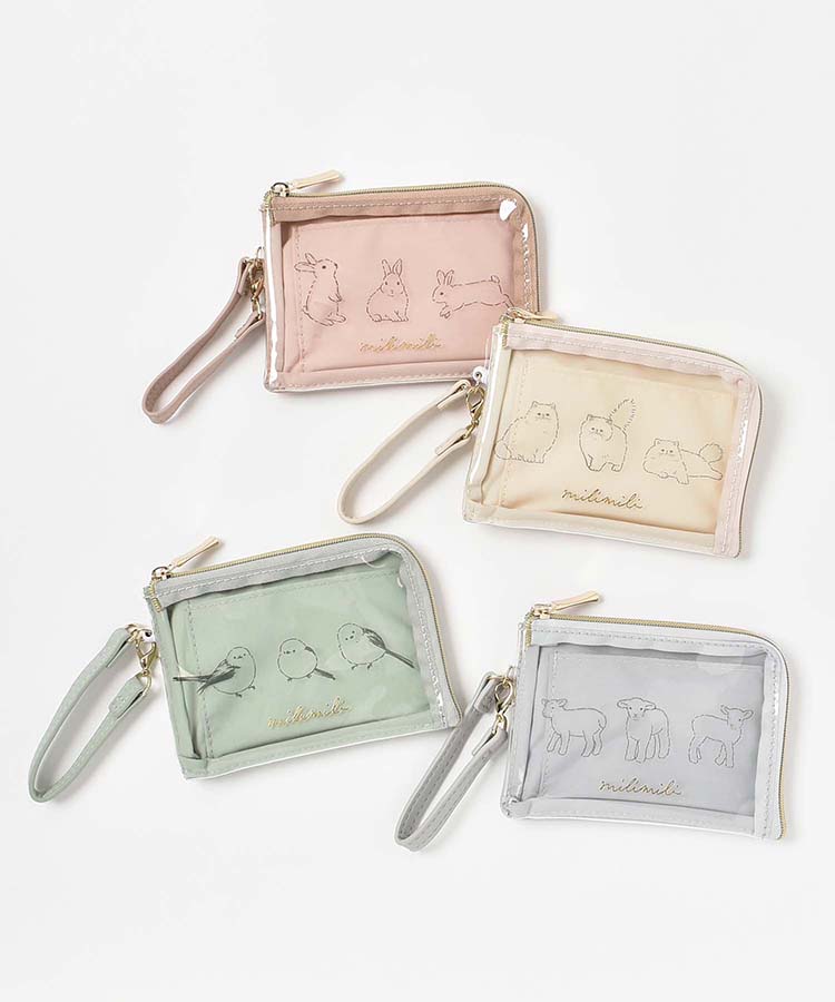 ミリミリデイリーポーチ パスケース 小物入れ 定期入れ ミリミリ ねこ