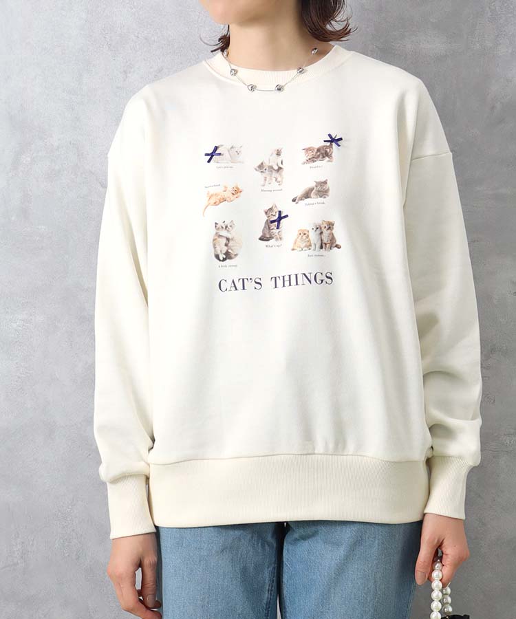 le petale CATsリボンスウェット 動物 猫 ネコ ねこ キャット cat le