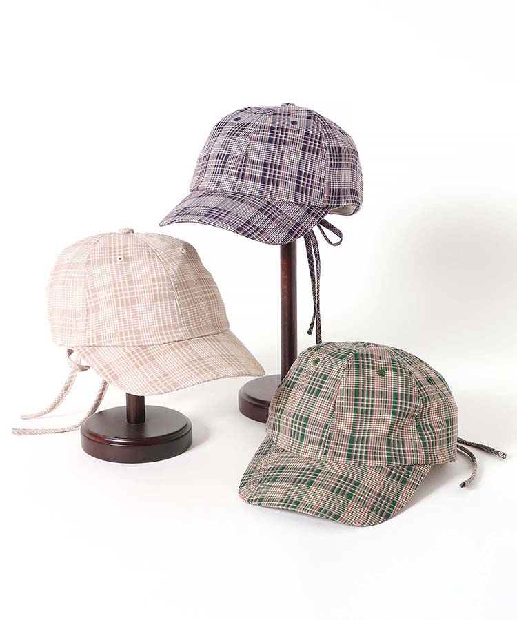 トゥルーレリジョン　キャップ ブラウン チェック チェックリボンキャップ 帽子 キャップ ファッション雑貨 グリーン