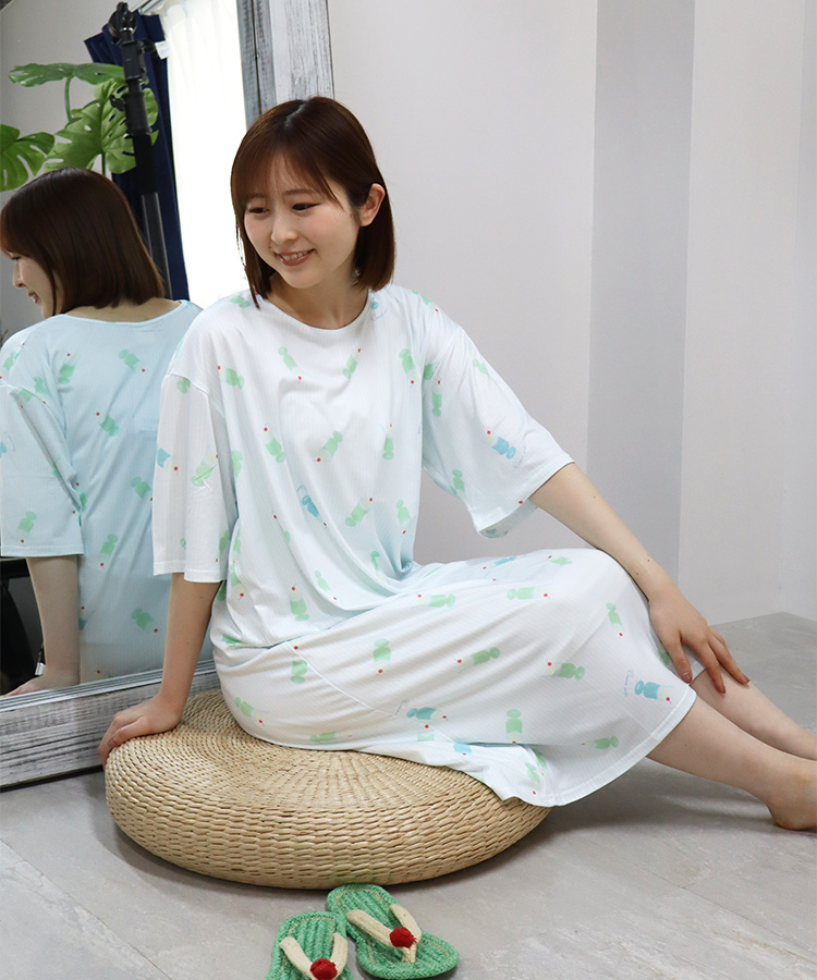 ≪OUTLET≫フレスコ冷感ワンピース(シュナウザー): ALL｜Bleu Bleuet