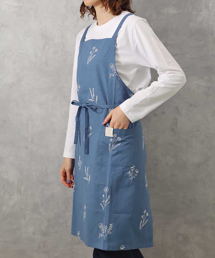 ボタニカル刺繍エプロン エプロン キッチン用品 キッチン 料理