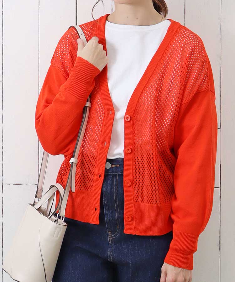 yoke オレンジ メッシュ編み カーディガン 楽天市場】yoke ヨーク MESHED KNIT CARDIGAN メッシュ ニット