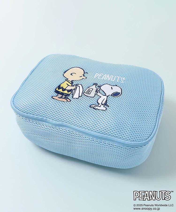 スヌーピー ピーナッツ ポーチ (水色と白色)2点セット スヌーピー PEANUTS 洗面ポーチ 2個セット(2個セット): 通常