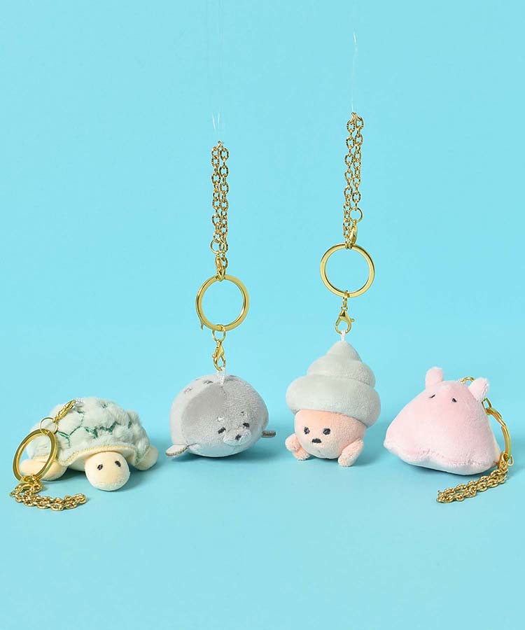 E】海の生き物立体キーホルダー16点+おまけ1点詰め合わせ E】海の