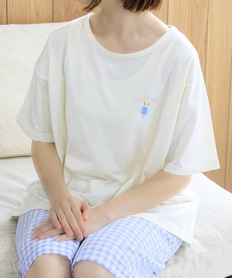 クリームソーダ刺繍ルームウェア上下セット ルームウェア パジャマ