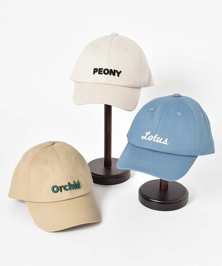 ロゴ刺繍キャップ 帽子 キャップ ブルー アイボリー ベージュ