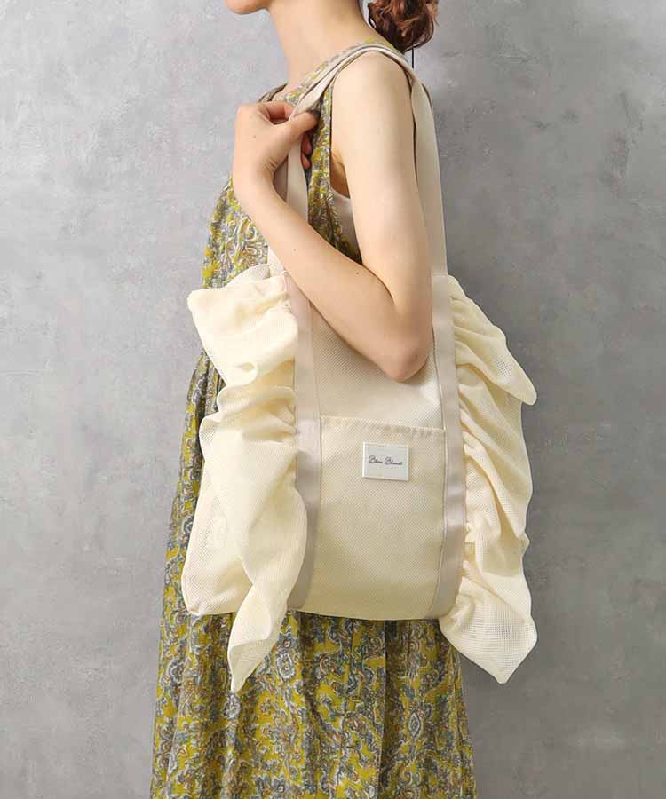 フリルメッシュトート バッグ BAG トートバッグ トート 肩掛けバッグ