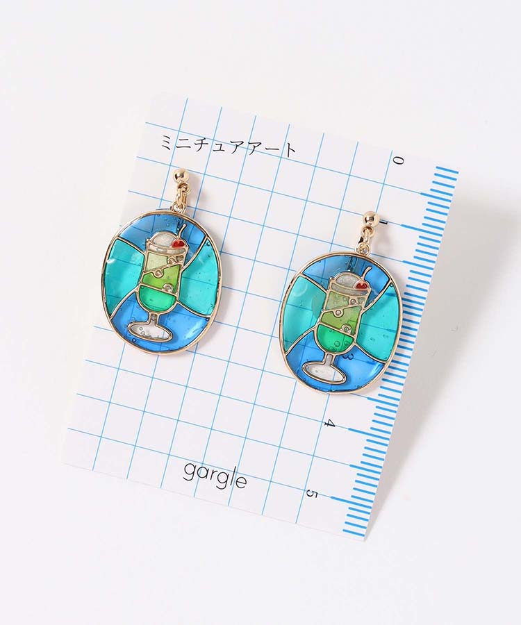 SV越物アコヤ真珠無調色グリーンカルセドニ ークリームソーダモチーフ