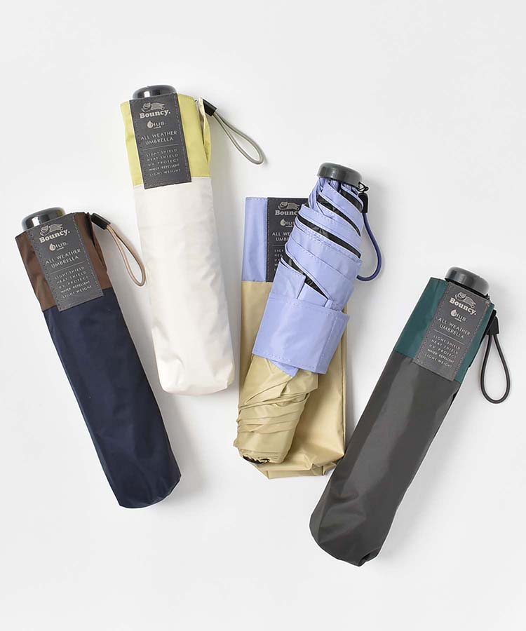 Bouncy.軽量バイカラー晴雨兼用折りたたみ傘 傘 雑貨 雑貨屋 日傘 折傘