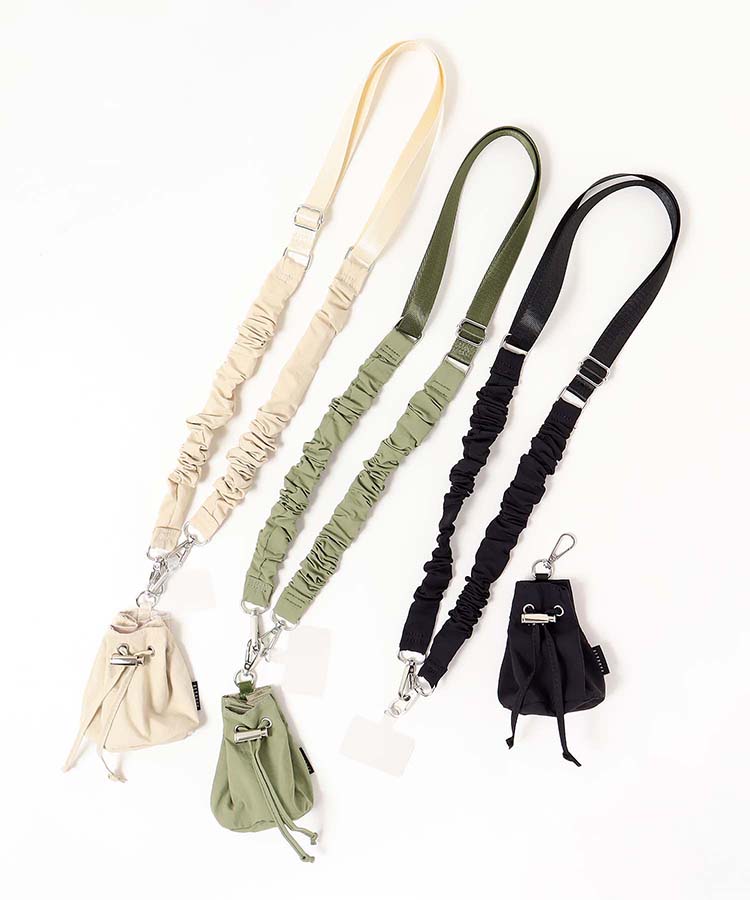 00152917 050210115000339 巾着ポーチ付くしゅくしゅストラップ スマホ