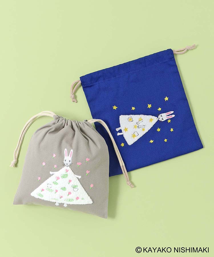 わたしのワンピースサガラ刺繍巾着 ポーチ 小物入れ プレゼント ギフト