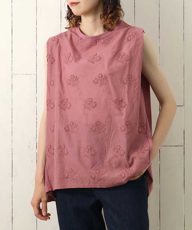スーパービューティー 刺繍付ノースリーブシャツ サイズ38号 LBL